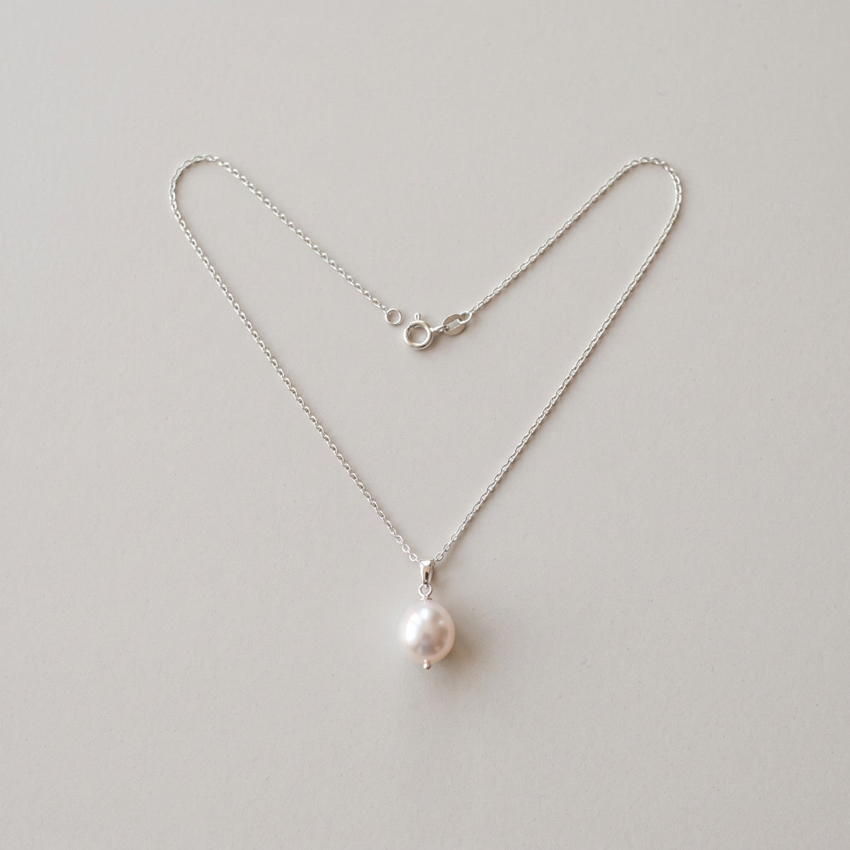 Pearl Drop necklace in sterling silver