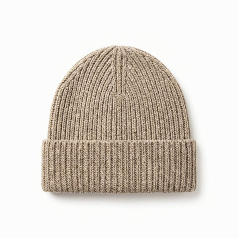 Ribbed beanie in oat
