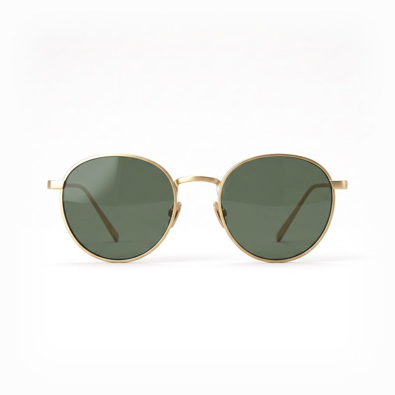 Round sunglasses with gold frame
