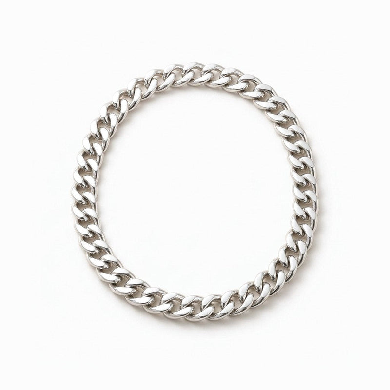 Silver curb chain