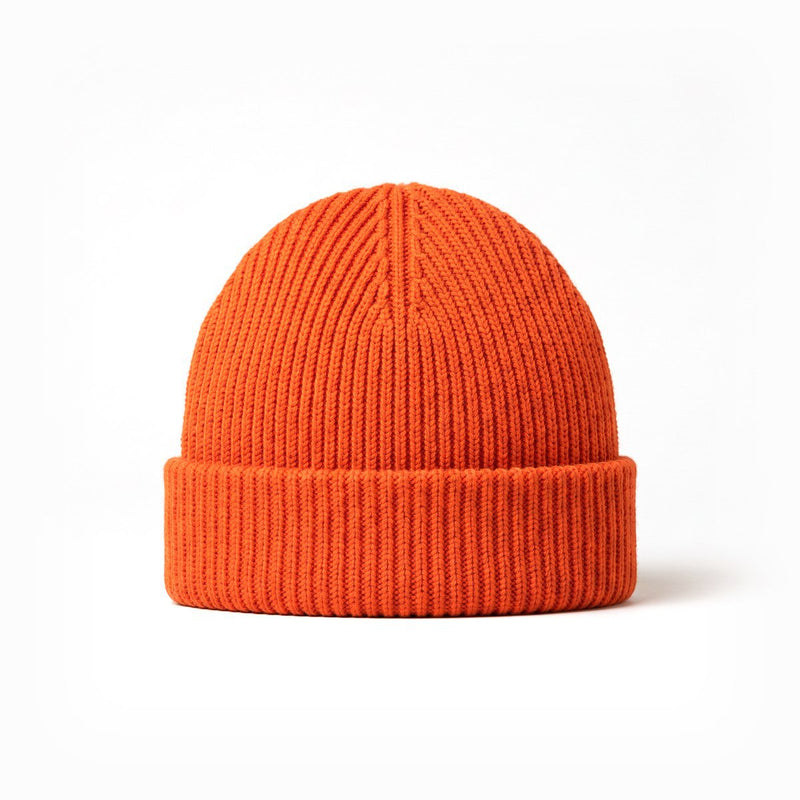 Ribbed beanie in signal orange