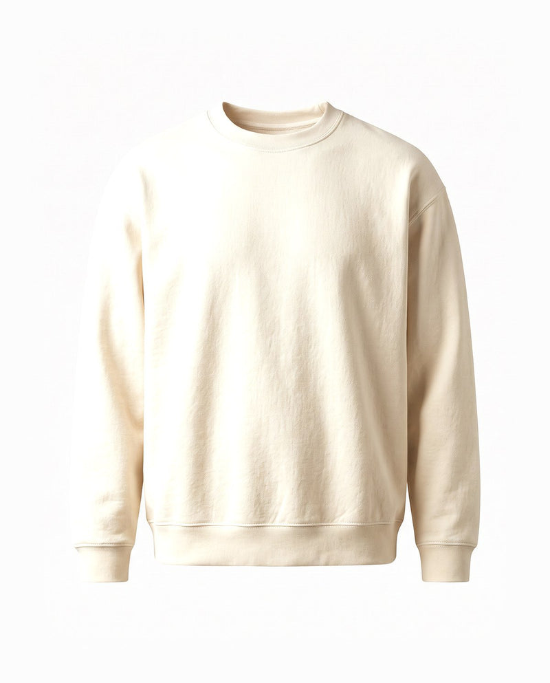 Heavy crewneck in cream