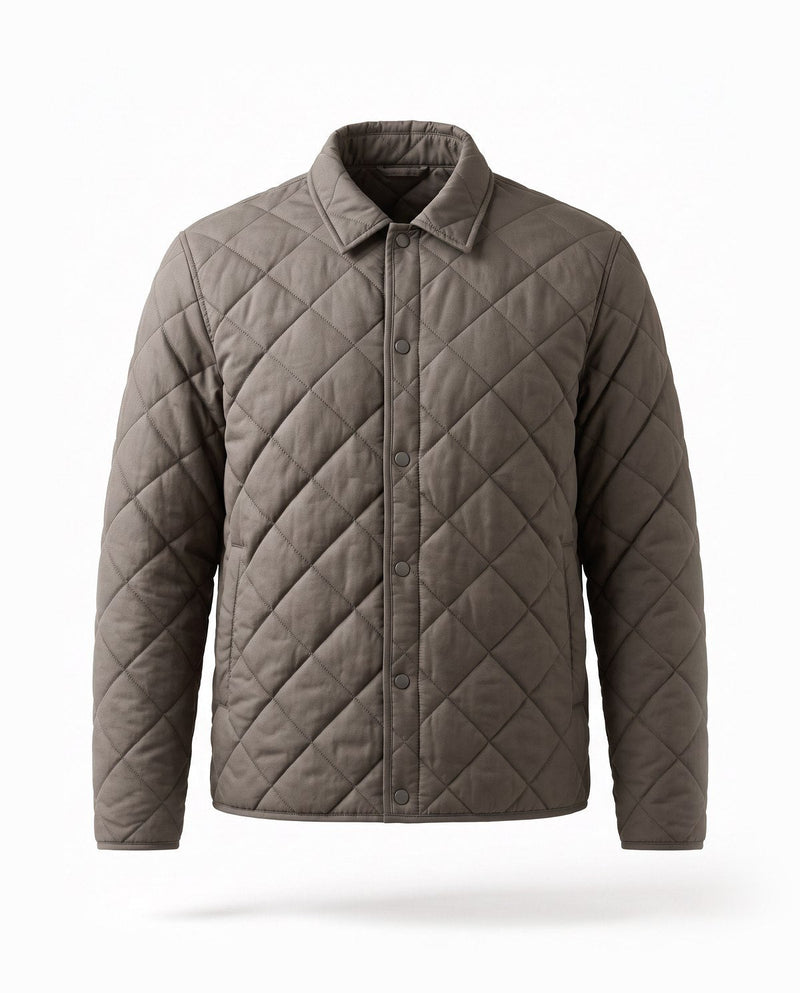Quilted liner jacket in charcoal