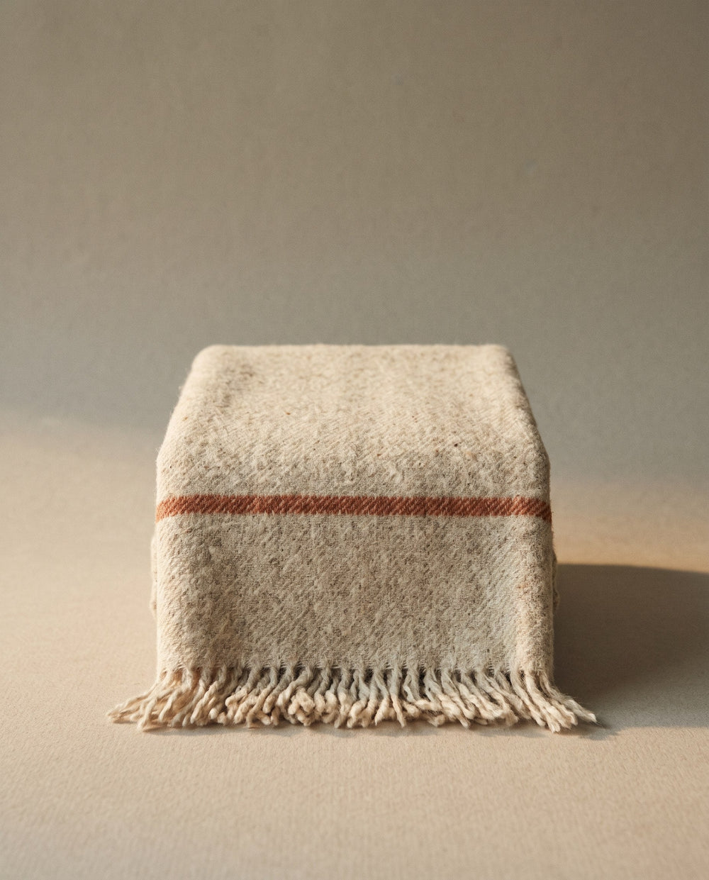 Folded wool throw
